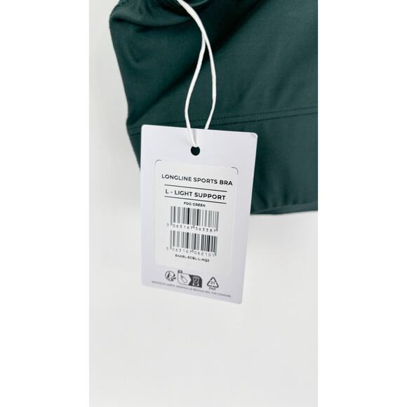 GymShark Longline Sports Bra Womens Size Large Fog Green New B4A9L Training - Picture 2 of 8